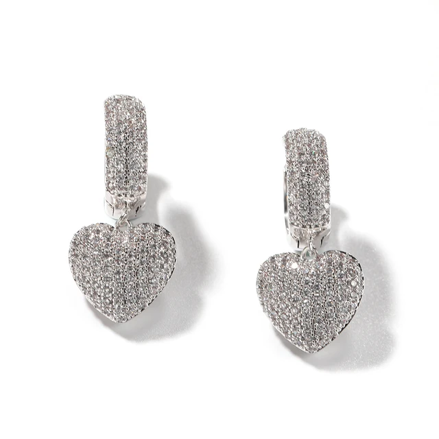 Pave Heart Earrings