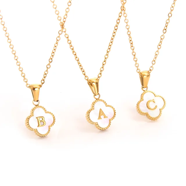 Clover Initial Pendant Necklace